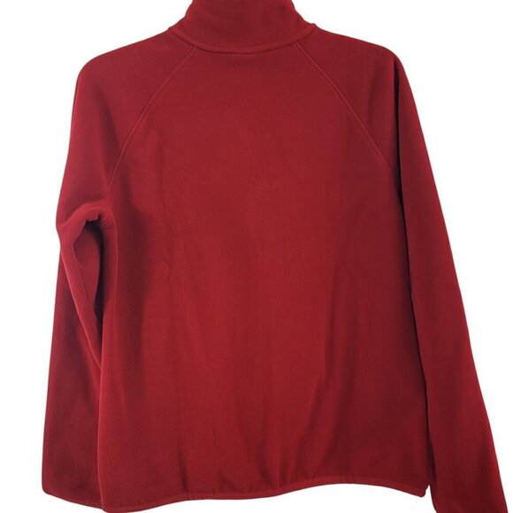 Fuda Women’s Red Fleece Floral Impressed Full Zip Jacket – Size Small - Picture 3 of 16